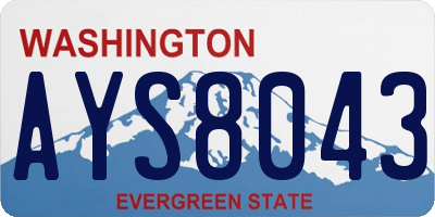 WA license plate AYS8043