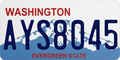 WA license plate AYS8045