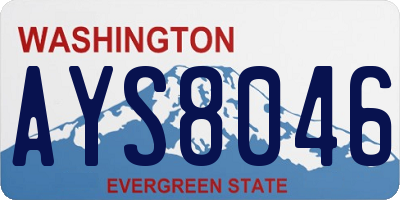 WA license plate AYS8046
