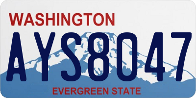 WA license plate AYS8047
