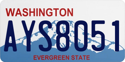 WA license plate AYS8051