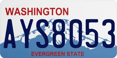 WA license plate AYS8053