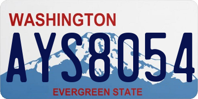 WA license plate AYS8054