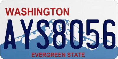WA license plate AYS8056