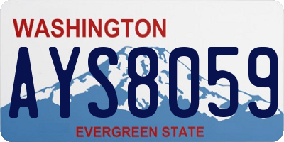 WA license plate AYS8059