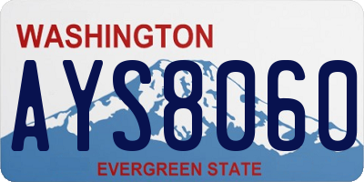 WA license plate AYS8060