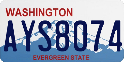 WA license plate AYS8074