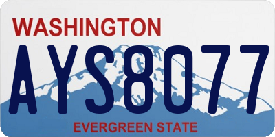 WA license plate AYS8077