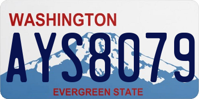 WA license plate AYS8079