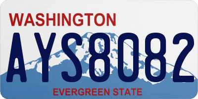 WA license plate AYS8082