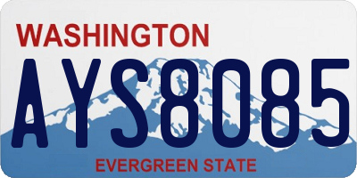 WA license plate AYS8085