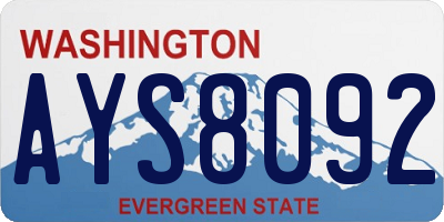 WA license plate AYS8092