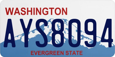 WA license plate AYS8094