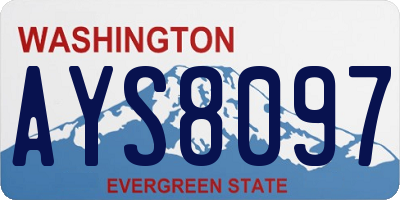 WA license plate AYS8097