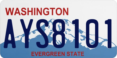 WA license plate AYS8101