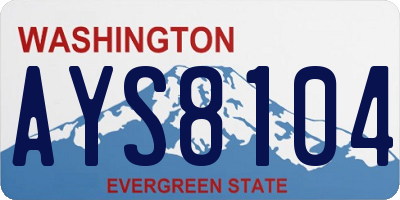 WA license plate AYS8104