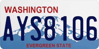 WA license plate AYS8106
