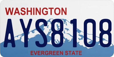 WA license plate AYS8108