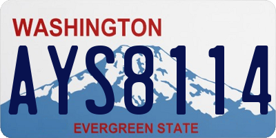 WA license plate AYS8114
