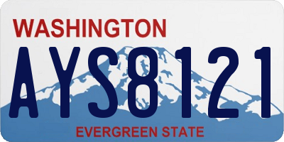 WA license plate AYS8121