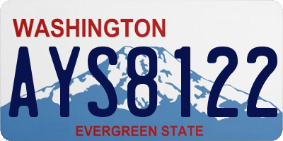 WA license plate AYS8122