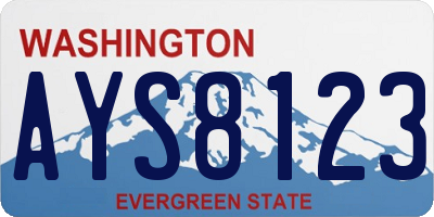 WA license plate AYS8123