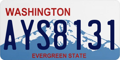 WA license plate AYS8131