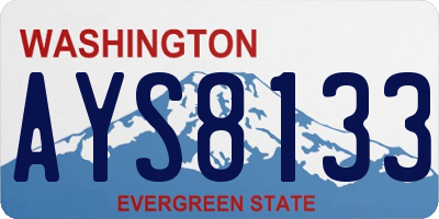 WA license plate AYS8133