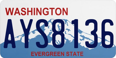 WA license plate AYS8136