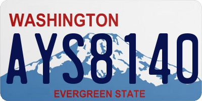 WA license plate AYS8140