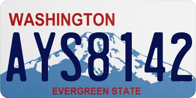 WA license plate AYS8142