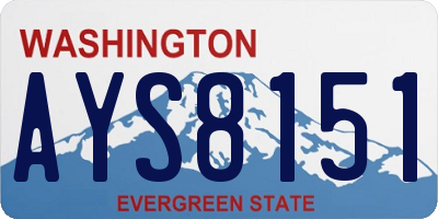 WA license plate AYS8151