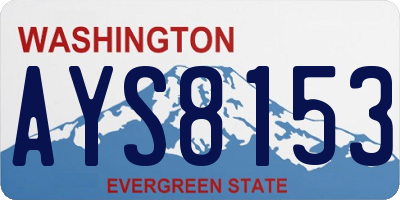 WA license plate AYS8153