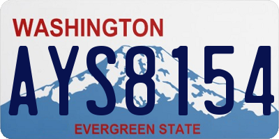 WA license plate AYS8154
