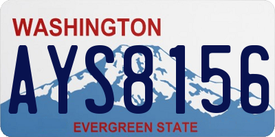 WA license plate AYS8156