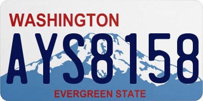 WA license plate AYS8158