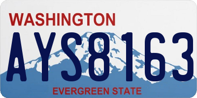 WA license plate AYS8163