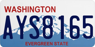 WA license plate AYS8165