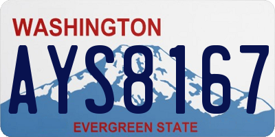WA license plate AYS8167