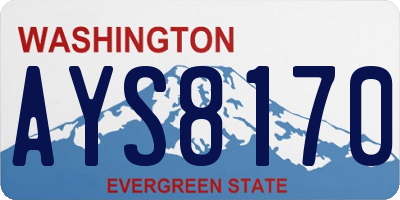 WA license plate AYS8170