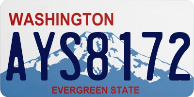 WA license plate AYS8172