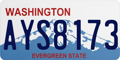 WA license plate AYS8173