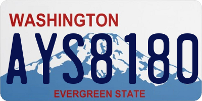 WA license plate AYS8180