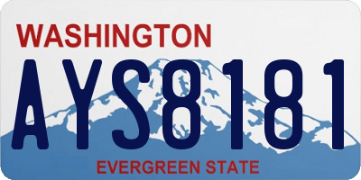 WA license plate AYS8181