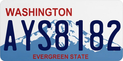 WA license plate AYS8182