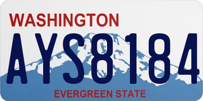 WA license plate AYS8184