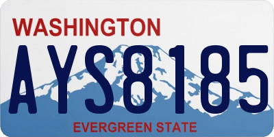 WA license plate AYS8185