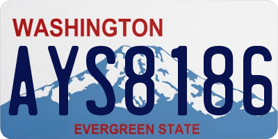 WA license plate AYS8186