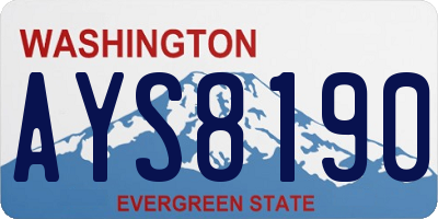 WA license plate AYS8190