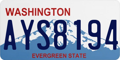 WA license plate AYS8194